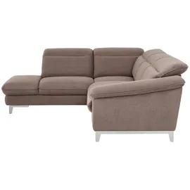 Mivano Livetastic Ecksofa, Taupe, Textil / Mikrofaser, Braun