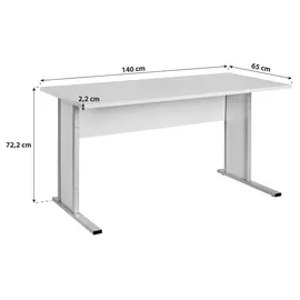 MÖBELPARTNER Schreibtisch Smileline V Buche