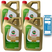 4x 5 Liter Castrol Motoröl Edge LL Longlife Titanium FST 5W-30 Ö Oil 15669E
