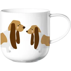 Henkelbecher COPPA Basset Hund - weiß