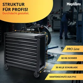 Mephisto Pro-Line Werkzeugwagen Werkstattwagen mit 9 Schubfächer ohne Werkzeug