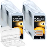 120 Duracell Activair Hörgerätebatterien PR48 Orange 13 + Box für 2 Zellen