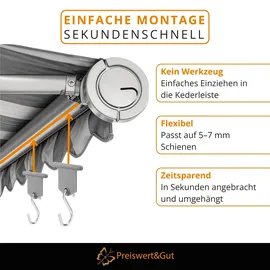 Preiswert & Gut Kederhaken Set 16 STK für Kederschiene 5-7 mm Grau/Silber