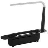 NAY Nalakey Teleskop-waschbecken-lagerregal Einziehbarer Abflusskorb Multifunktionales Küchen-teleskopregal für die Spüle, Küche, Geschirrtuch-Aufhänger (Schwarz)