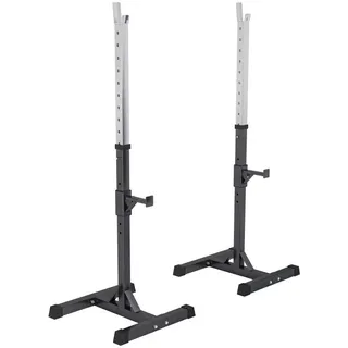 Gorilla Sports GORILLA SPORTS® Langhantelablage - Höhenverstellbar, 52 x 53 x 105-172 cm, bis 500 kg Belastbar, aus Stahl - Hantelständer, Kniebeugenständer, Squat Rack, Langhantelständer, Hantelablage