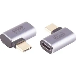 USB-C 90° Winkeladapter, 40 Gbps, Bidirektionale Datenübertragung, horizontal, links/rechts