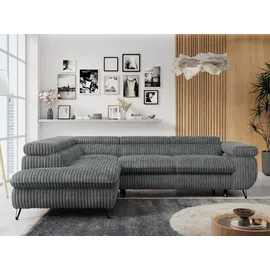 MKS Meble Eckcouch Cord 3-Sitzer Grau
