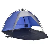 pro.tec Strandmuschel, Personen: 2, »Mullsjö« Pop Up Strandzelt 215x135x140cm Polyester Blau blau