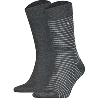 Tommy Hilfiger TH MEN SMALL STRIPE SOCK 2P Socken 2er Pack Grau 43-46
