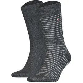 Tommy Hilfiger TH MEN SMALL STRIPE SOCK 2P Socken 2er Pack Grau 43-46