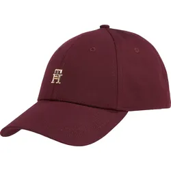 Baseball Cap TOMMY HILFIGER "ELEVATED CHIC CAP", Damen, lila (raspberry truffle), Web, Baumwolle, unifarben, casual, Caps, Klemmverschluss, Logoemblem