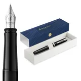 Waterman Füller Mittlere Feder mit blauer Tintenpatrone Schwarz