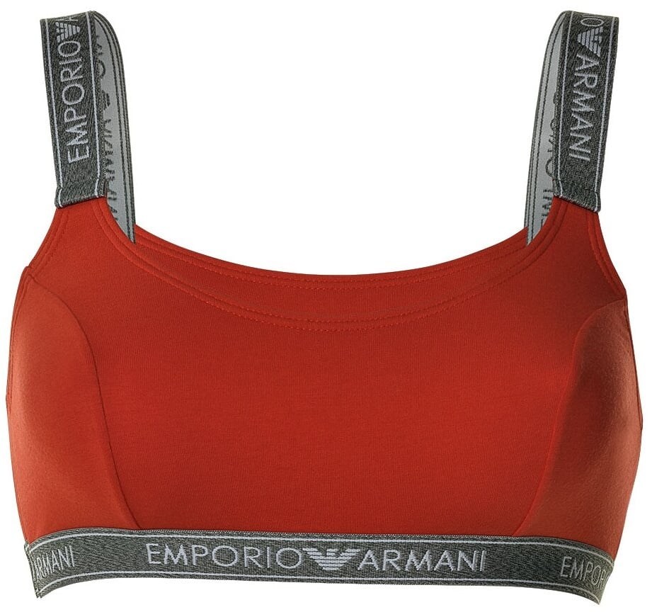 EMPORIO ARMANI Damen Bustier - Bralett, Bra, Bügellos, Stretch Cotton Rot XS