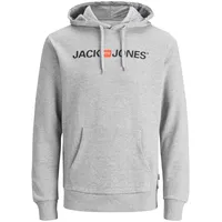 JACK & JONES Logo Sweatshirt mit Kapuze in Light Grey-L