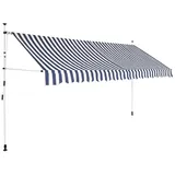 vidaXL Markise 350 cm Blau/Weiß Gestreift