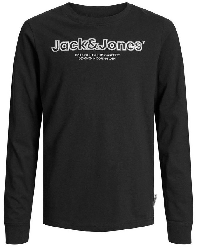 Jack & Jones Junior Langarmshirt JORLAKEWOOD BRANDING TEE LS BF JNR schwarz 164