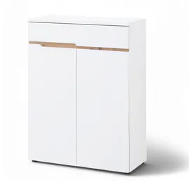 Innostyle Memphis 80 x 107 x 38 cm mit Schublade weiß / weiß matt