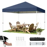 Hawthyhome Pavillon 3x3 Wasserdicht Stabil Winterfest, Faltpavillon 3x3 mit Tragetasche, Pop Up Pavillon UV Schutz 50+, Faltbar Höhenverstellbar Partyzelt Gartenpavillon Für Outdoor Camping, Blau