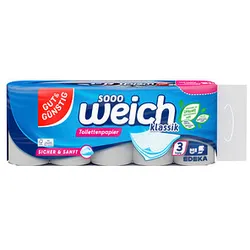 GUT&GÜNSTIG Toilettenpapier weich klassik 3-lagig, 10 Rollen