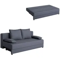 Schlafsofa - dunkelgrau - mit Staukasten und Liegefunktion - Dauerschläfer Sofa