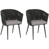 Proregal Gartenstuhl 61 x 57 x 82 cm Anthrazit 2 St.