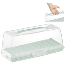 uandu Kuchen Transportbox Kastenform, Rechteckig, Tortentransportbox mit Haube und Griff. Kuchenplatte, Kuchenbehälter, BPA Frei Tortenbehälter, Servierplatte.
