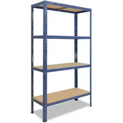 shelfplaza HOME Schwerlastregal 155x45x40 cm in blau mit 4 Böden und 175 kg Traglast pro Boden