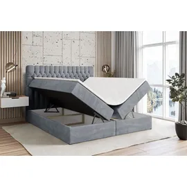 altdecor BOXBETT mit Matratze und Lattenrost, - SERENE - 160x200 - H4 - Hellgrau