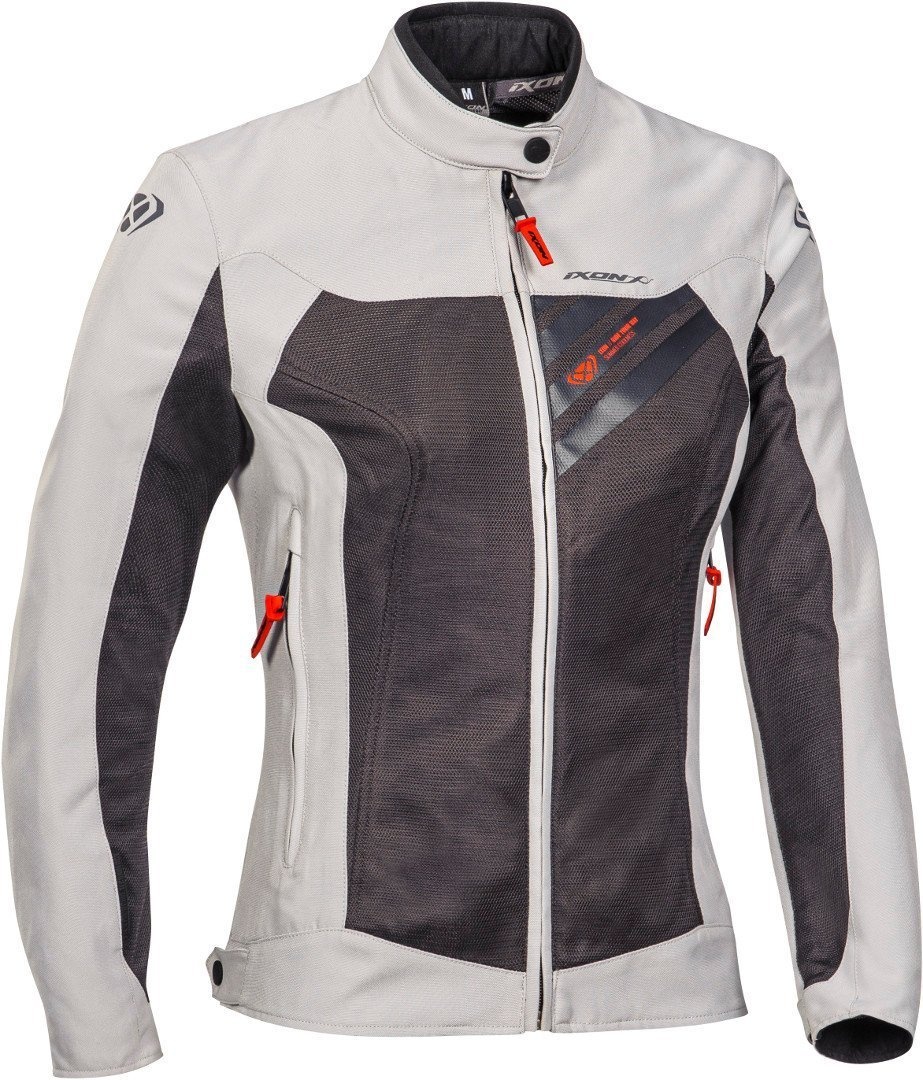 Ixon Orion Dames Motorfiets Textiel Jas, zwart-grijs, XS Voorvrouw