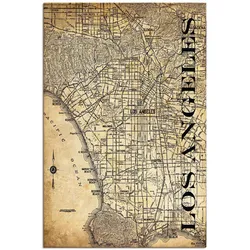 Artland Leinwandbild »Los Angeles Karte Straßen Karte Sepia«, Amerika, (1 St.), auf Keilrahmen gespannt Artland Farbe Bild(er): natur