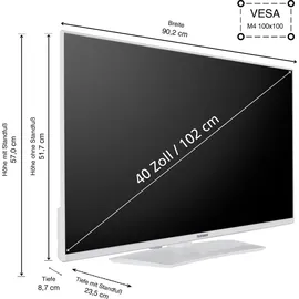 Telefunken XF40VP750M-W 40" LED Full HD Smart TV weiß