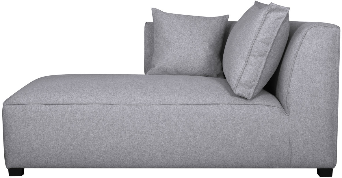 Méridienne angle gauche en tissu gris clair PLURIEL