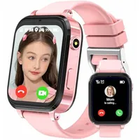 clleylise Smartwatch Kinder, Kinder Smartwatch mit GPS, 4G Telefon, HD Zwei-Wege-Videoanruf, Voice Chat, SOS, Schulmodus, Schrittzähler, Wecker, K... - Rosa