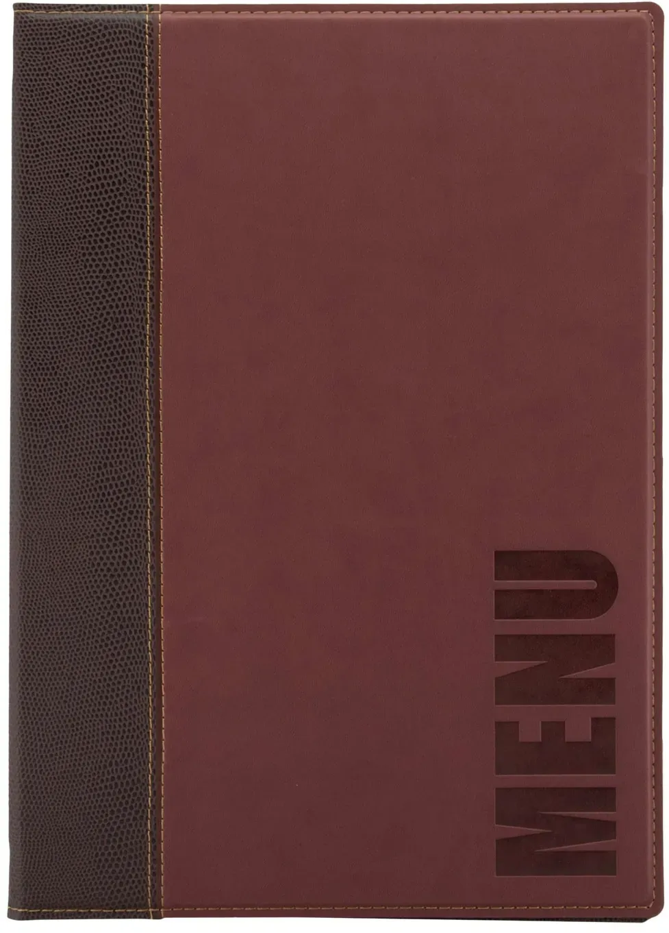 Securit® Menühalter im trendigen Lederstil - (1 Doppelinsert inklusive, zeigt 4xA4)