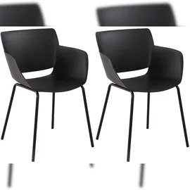 CLP Alpena Gartenstuhl 55 x 60 x 85 cm schwarz 2 St.