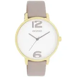 Oozoo C11236 Goldfarben Lederband beige 38 mm - Grau