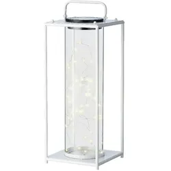 MARELIDA LED Solar Laterne mit Drahtlichterkette Gartenleuchte Lichtsensor 49cm