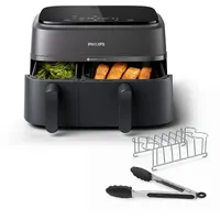 Philips 3000 Series Dual Basket Airfryer Dual Basket Airfryer NA350/03 inkl. Frühstücks-Kit