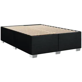 vidaXL Boxspringbett mit Matratze Schwarz 140x200 cm Stoff