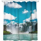 Sanilo Duschvorhang Wasserfall 180 x 200 cm blau