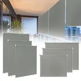 Rollos Außenrollo Senkrechtmarkise Balkonrollo Sichtschutz Rollo Sonnenschutz Verdunklungsrollo uv Schutz (140x140cm, Grau) Hengmei