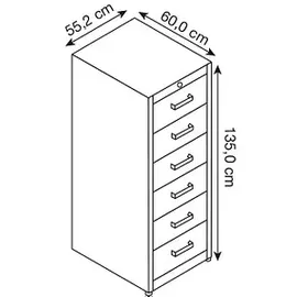Mauser client entry Karteischrank 55,2 x 60 x 135 grau