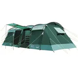 Skandika Tunnelzelt Montana 10 Personen | Camping Zelt | 3 Schwarze Schlafkabinen, GRÜN 10 PERSONEN