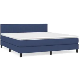 vidaXL Boxspringbett mit Matratze Blau 180x200 cm Stoff