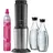 Sodastream Crystal 3.0 schwarz + 2 Glaskaraffen + Zylinder