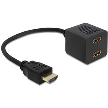 DeLock 65226 Adapter mit Ethernet 1x HDMI Stecker - 2x HDMI Buchse