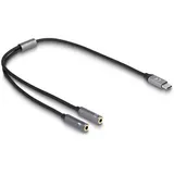 DeLock USB-C® Kabel USB-C® Stecker, Klinke 3.5 mm Buchse, Klinke 3.5 mm Buchse 0.40 m Anthrazit, Schwarz 66616
