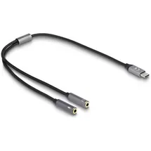 DeLock USB-C® Kabel USB-C® Stecker, Klinke 3.5 mm Buchse, Klinke 3.5 mm Buchse 0.40 m Anthrazit, Schwarz 66616