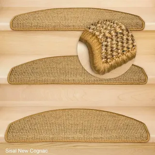 Kettelservice-Metzker Stufenmatten Sisal New Halbrund Cognac 14 Stück
