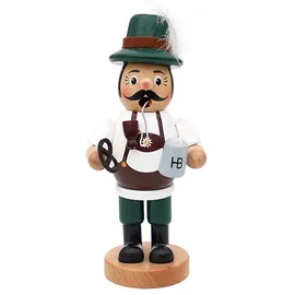 Dekohelden24 Lustiger Räuchermann als Bayer mit Brezel und Bier, ca. 16 cm
